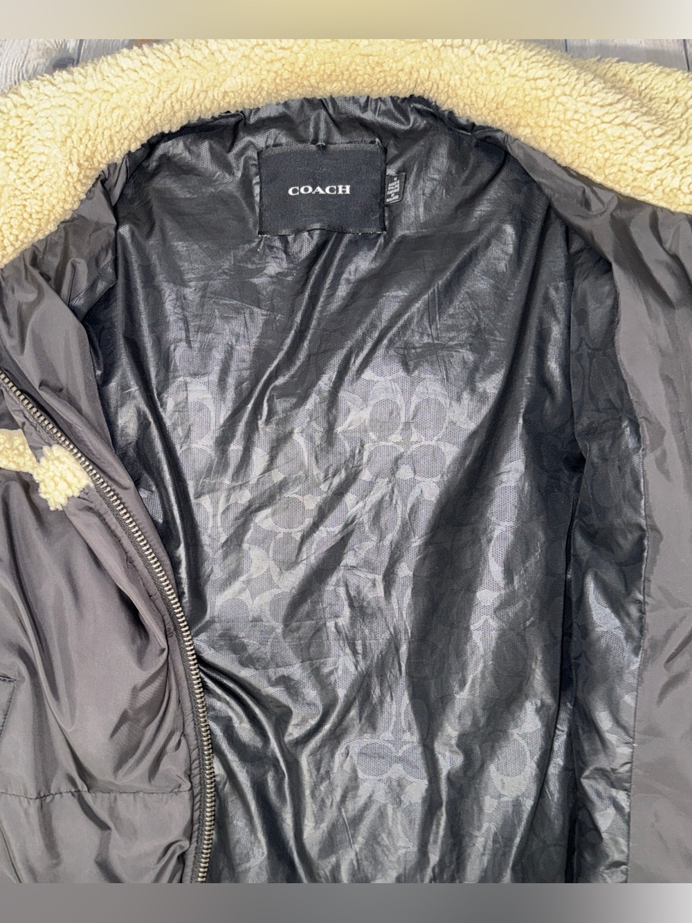 Coach Shearling Down Puffer Jacket - Picture 5 of 5